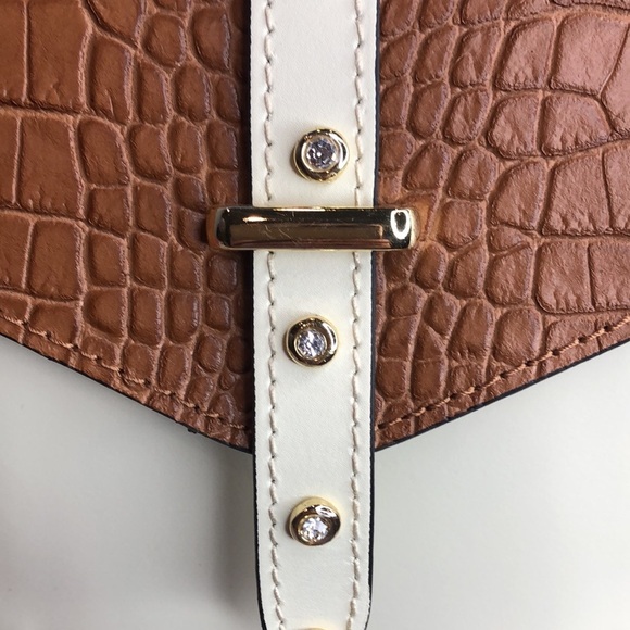 NWT House of Harlow 1960 Cream & Brown Stud Embellished Crossbody/Bag Backpack main image 15